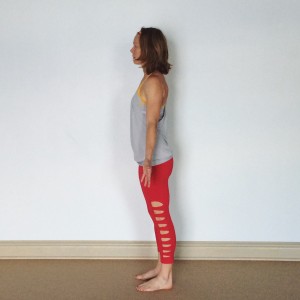 Start in Tadasana (mountain pose)