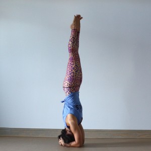 Keep the top leg engaged and bring the other leg up as well. Draw the inner thighs in firmly and knit your low ribs in to protect the back.
